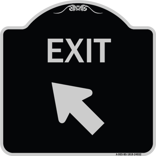 Exit Exit with Left Arrow Heavy-Gauge Aluminum Architectural Sign, 18" H, 18" L, BS-1818-24032